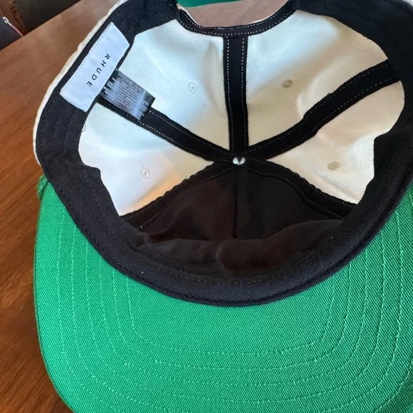 Rhude Striped Cap in Green and Cream